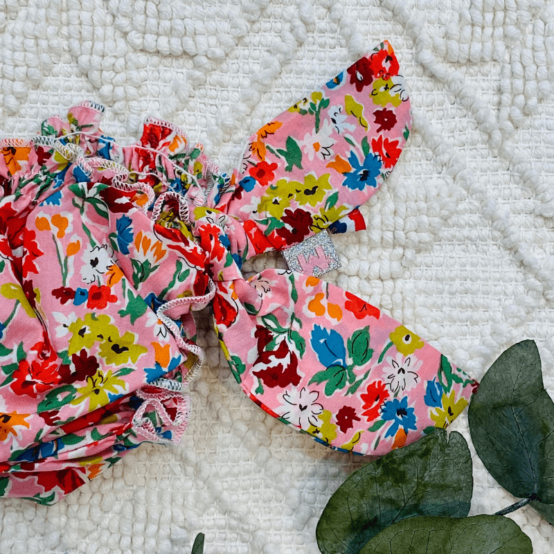 bikini tissu liberty rose à petites fleurs multicolores zoom