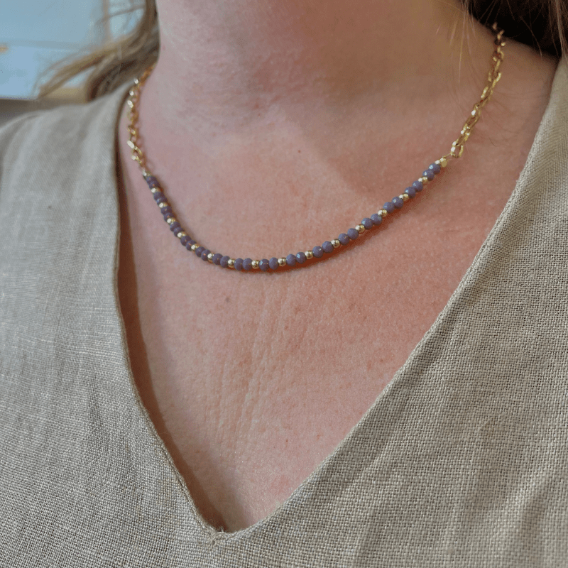 collier Violette porté collier Violette porté