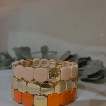 bracelet colorful nude avec le bracelet colorful gold et le bracelet colorful mandarine