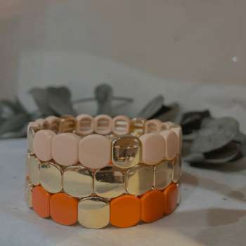 bracelet colorful gold avec le bracelet colorful nude et le bracelet colorful mandarine