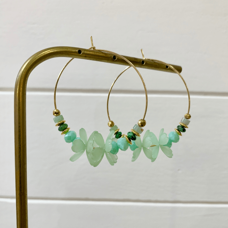 boucles d'oreilles Eva vert d'eau boucles d'oreilles Eva vert d'eau