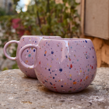 2 mugs en céramique lilas