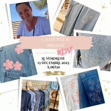 ✨ L’ODYSSÉE CASSIOPÉE - RESERVEZ VOTRE PLACE ⭐
Vous êtes disponible le vendredi 13 décembre 2024 ? 

Delphine, fondatrice de la marque @delsancreations, vous donne rdv chez CASSIOPÉE, au 7 rue du Portalet à Hyères, à partir de 18h30 pour un moment privilégié d’échanges autour de son art. 
DELSAN, une marque de vêtements et accessoires qui nous fait voyager au pays du Soleil Levant !

Artisan d’Art, Delphine réalise des pièces textiles uniques pour celles et ceux qui recherchent singularité et authenticité !

💫 Dans un esprit éco-responsable, elle se procure des pièces de seconde main de qualité afin de leur donner une deuxième vie.
Puis, avec ses pinceaux, son talent et toute sa délicatesse, Delphine transforme le vêtement, le coussin, la pochette … en une pièce exclusive.

💫 Un travail totalement personnalisable qu’elle peut réaliser sur commande dans son atelier situé à La Seyne sur Mer dans le Var.
Une chemise, une blouse, un accessoire que vous désirez customiser ? Choisissez votre motif japonais préféré et votre souhait sera exaucé !

Save the date !!!!

‼️ PLACES LIMITEES / UNIQUEMENT SUR RESERVATION AVANT LE 9 DÉCEMBRE 2024 ‼️

👉 Inscrivez-vous dès maintenant en envoyant un e-mail à nathalie@cassiopee.shop ou un sms au 0671428511 en indiquant le(s) nom(s) et prénom(s) des personnes souhaitant participer à l’évènement.

#artisanat #local #boutique #hyeres #style #artiste #jean #dessin #japon #upcycling